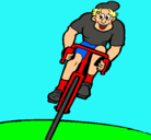 Dibujo Ciclista con gorra pintado por julian