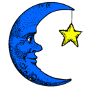 Dibujo Luna y estrella pintado por lunaestrella
