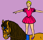 Dibujo Trapecista encima de caballo pintado por ELIA