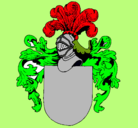 Dibujo Escudo de armas y casco pintado por isaac