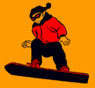 Dibujo Snowboard pintado por ale