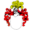 Dibujo Escudo de armas y casco pintado por diego