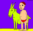 Dibujo Cabra y niño africano pintado por nmalpou