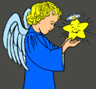 Dibujo Ángel y estrella pintado por soraya