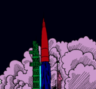 Dibujo Lanzamiento cohete pintado por vicente
