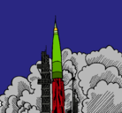 Dibujo Lanzamiento cohete pintado por jose