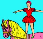 Dibujo Trapecista encima de caballo pintado por EVELIN