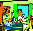 Dibujo Niño hospitalizado pintado por Anto