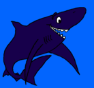 Dibujo Tiburón alegre pintado por vertedero