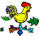 Dibujo Veletas y gallo pintado por aliaga