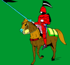 Dibujo Jinete a caballo pintado por Alejandro