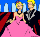 Dibujo Princesa y príncipe en el baile pintado por antonela