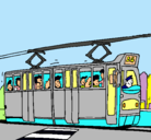 Dibujo Tranvía con pasajeros pintado por Nadine