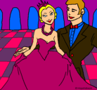 Dibujo Princesa y príncipe en el baile pintado por cenicientahdzstgo