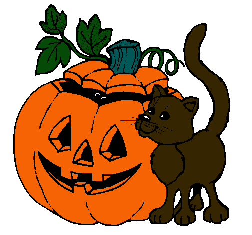 Calabaza y gato