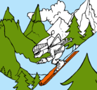Dibujo Esquiador pintado por crazy