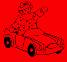 Dibujo Muñeca en coche descapotable pintado por lolacorazon