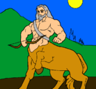 Dibujo Centauro con arco pintado por josue