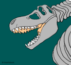 Dibujo Esqueleto tiranosaurio rex pintado por Thalia