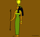 Dibujo Hathor pintado por alba