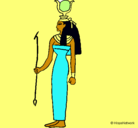 Dibujo Hathor pintado por maria