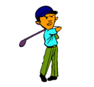 Dibujo Jugador de golf pintado por andrea