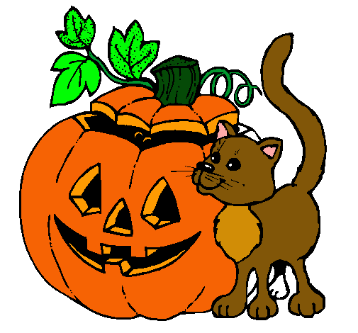 Calabaza y gato