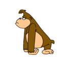 Dibujo Mono enfadado pintado por karla