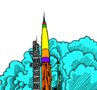 Dibujo Lanzamiento cohete pintado por moy