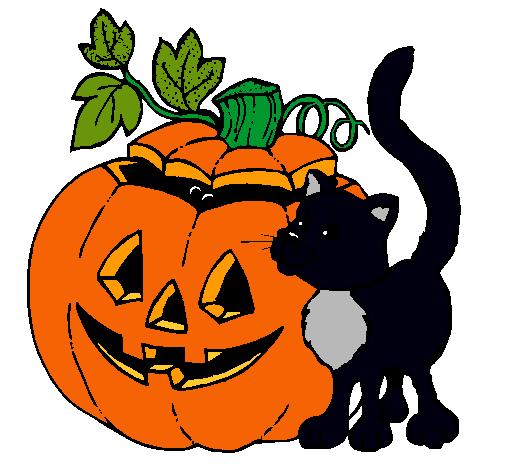 Calabaza y gato