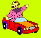 Dibujo Muñeca en coche descapotable pintado por Fatima