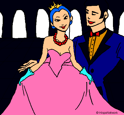 Princesa y príncipe en el baile