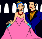Dibujo Princesa y príncipe en el baile pintado por mariacamila