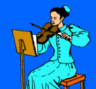 Dibujo Dama violinista pintado por luisa