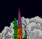Dibujo Lanzamiento cohete pintado por eze