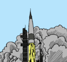 Dibujo Lanzamiento cohete pintado por marco