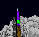 Dibujo Lanzamiento cohete pintado por maceio