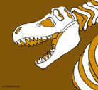Dibujo Esqueleto tiranosaurio rex pintado por loco