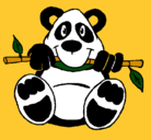 Dibujo Oso panda pintado por dibujos