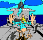 Dibujo Cigüeña en un barco pintado por maria