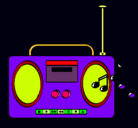 Dibujo Radio cassette 2 pintado por MªJose