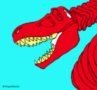 Dibujo Esqueleto tiranosaurio rex pintado por loso