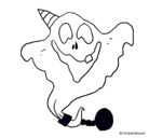 Dibujo Fantasma con sombrero de fiesta pintado por rommel