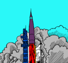 Dibujo Lanzamiento cohete pintado por flavio
