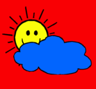 Dibujo Sol y nube pintado por LOURDES