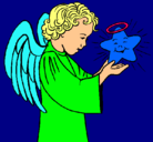 Dibujo Ángel y estrella pintado por NATALI