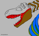 Dibujo Esqueleto tiranosaurio rex pintado por carlos