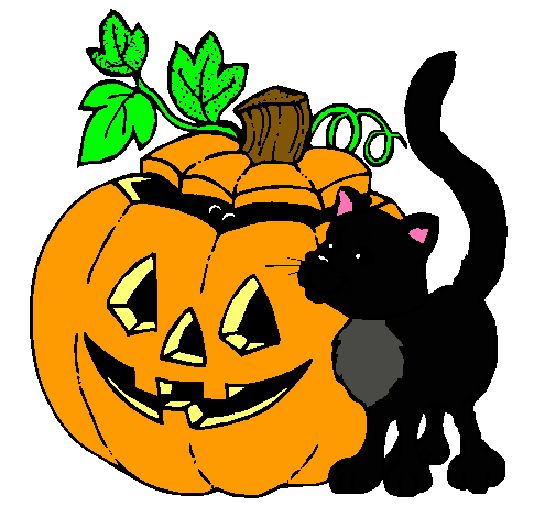 Calabaza y gato