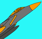 Dibujo Avión de caza pintado por hidra