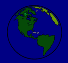Dibujo Planeta Tierra pintado por solo